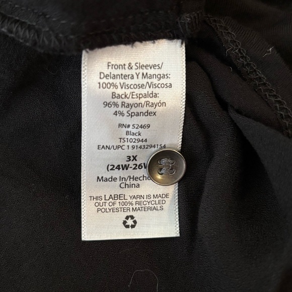 Terra & Sky Black Snap front Blouse Size 3X - Picture 8 of 11
